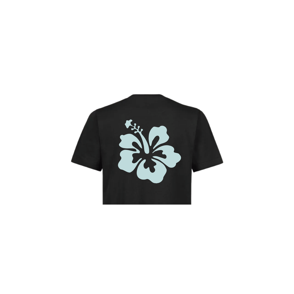 Blue Malibu Black Crop Top