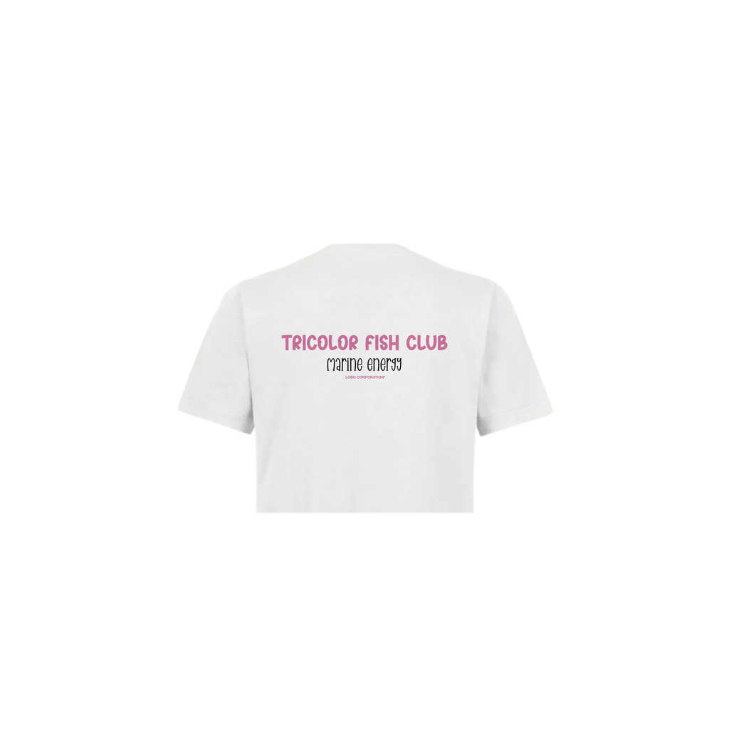 Tricolor Fish White Crop Top