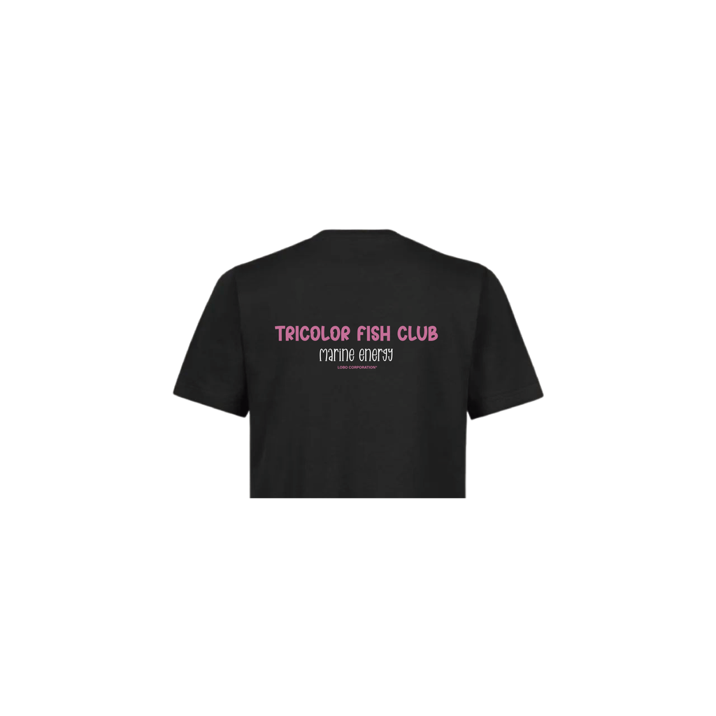 Tricolor Fish Black Crop Top