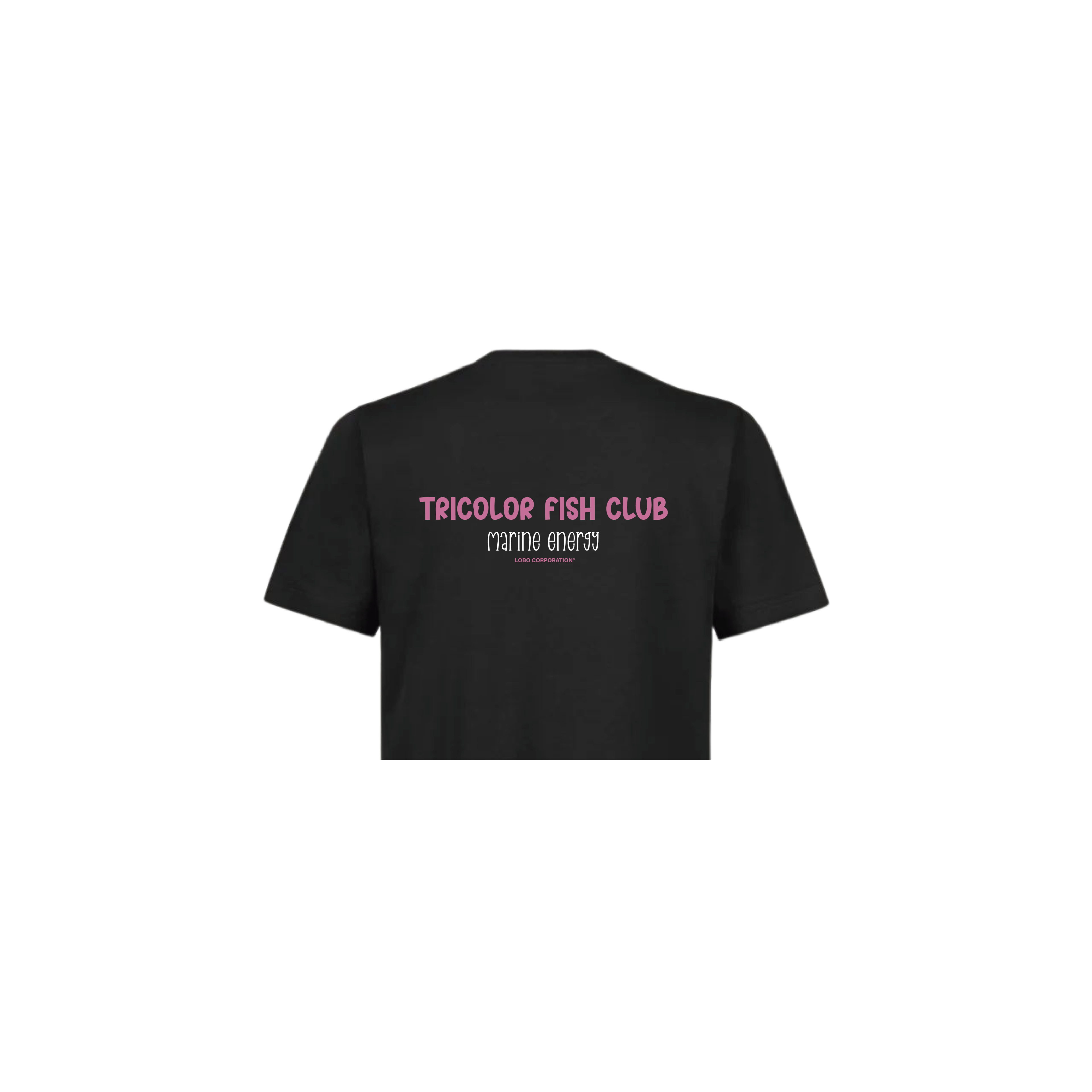 Tricolor Fish Black Crop Top