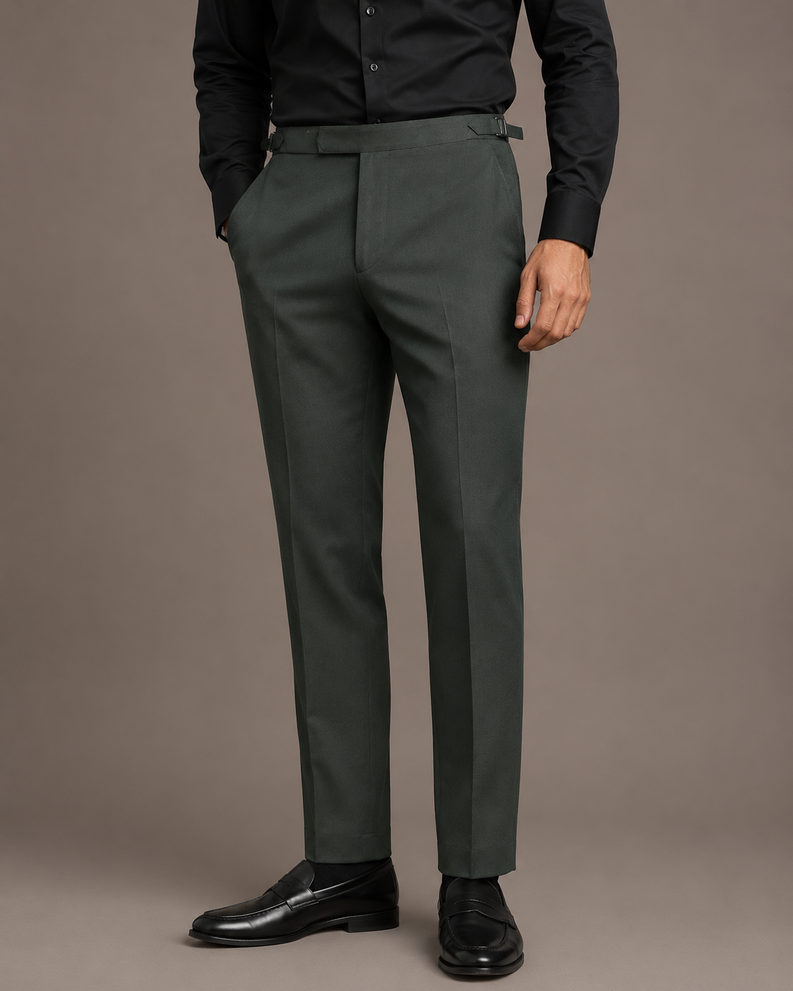 Pantalón Ajustable Anti Arrugas Verde Olivo