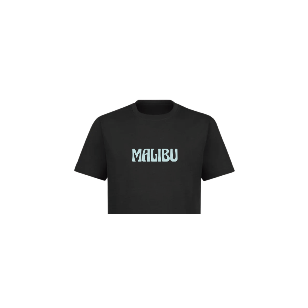 Blue Malibu Black Crop Top