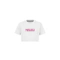 Pink Malibu White Crop Top