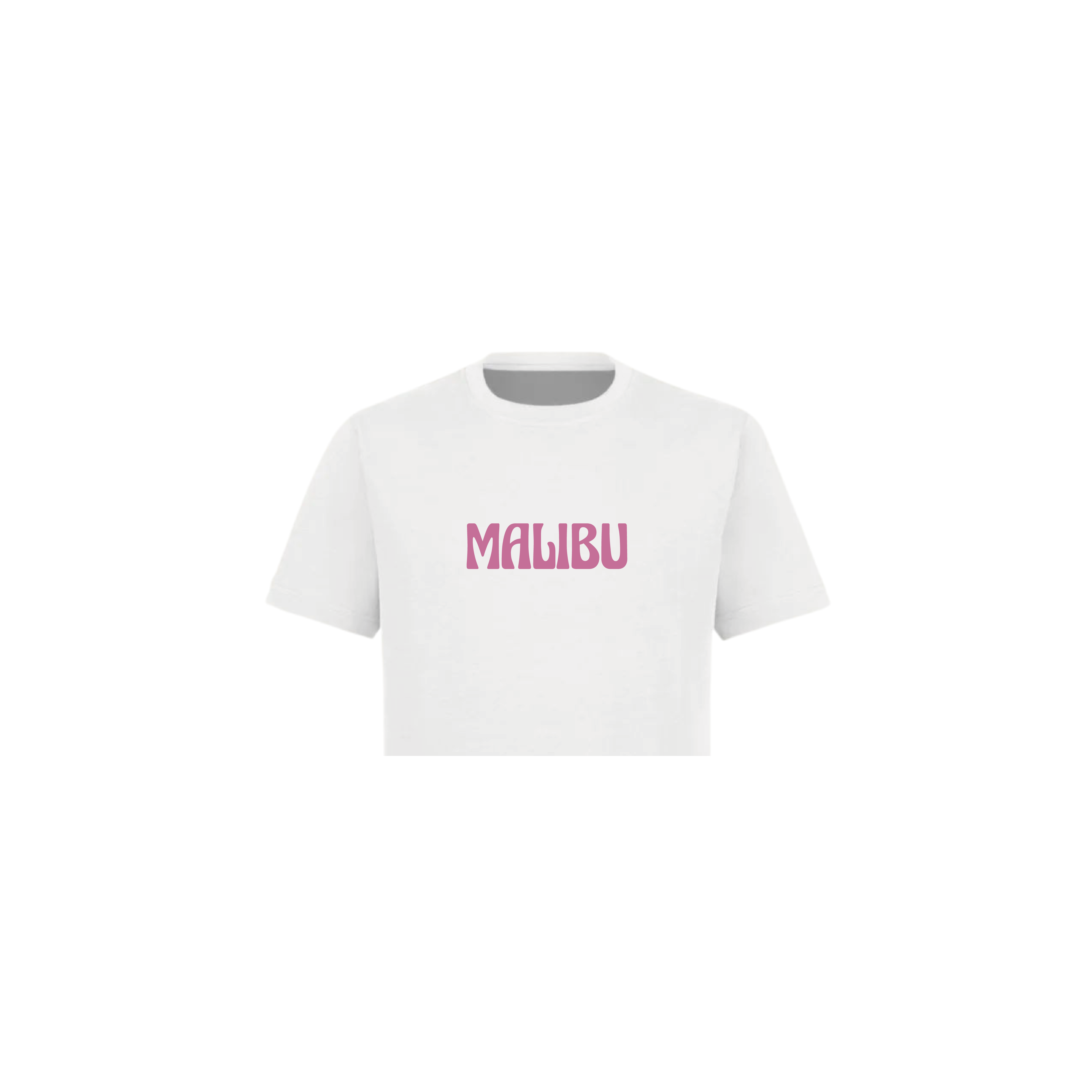 Pink Malibu White Crop Top