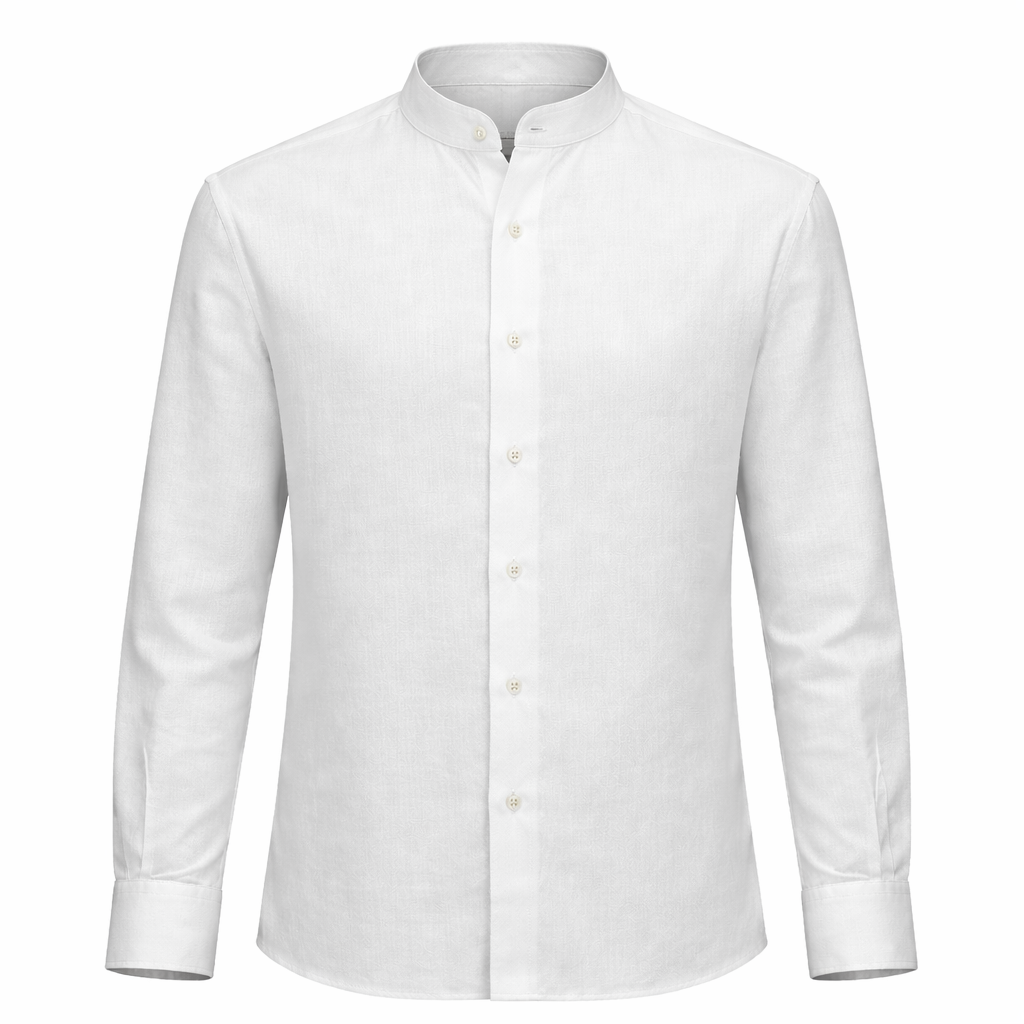 Camisa en Lino Cuello Chino