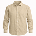 Camisa en Lino Beige Botones Ivory
