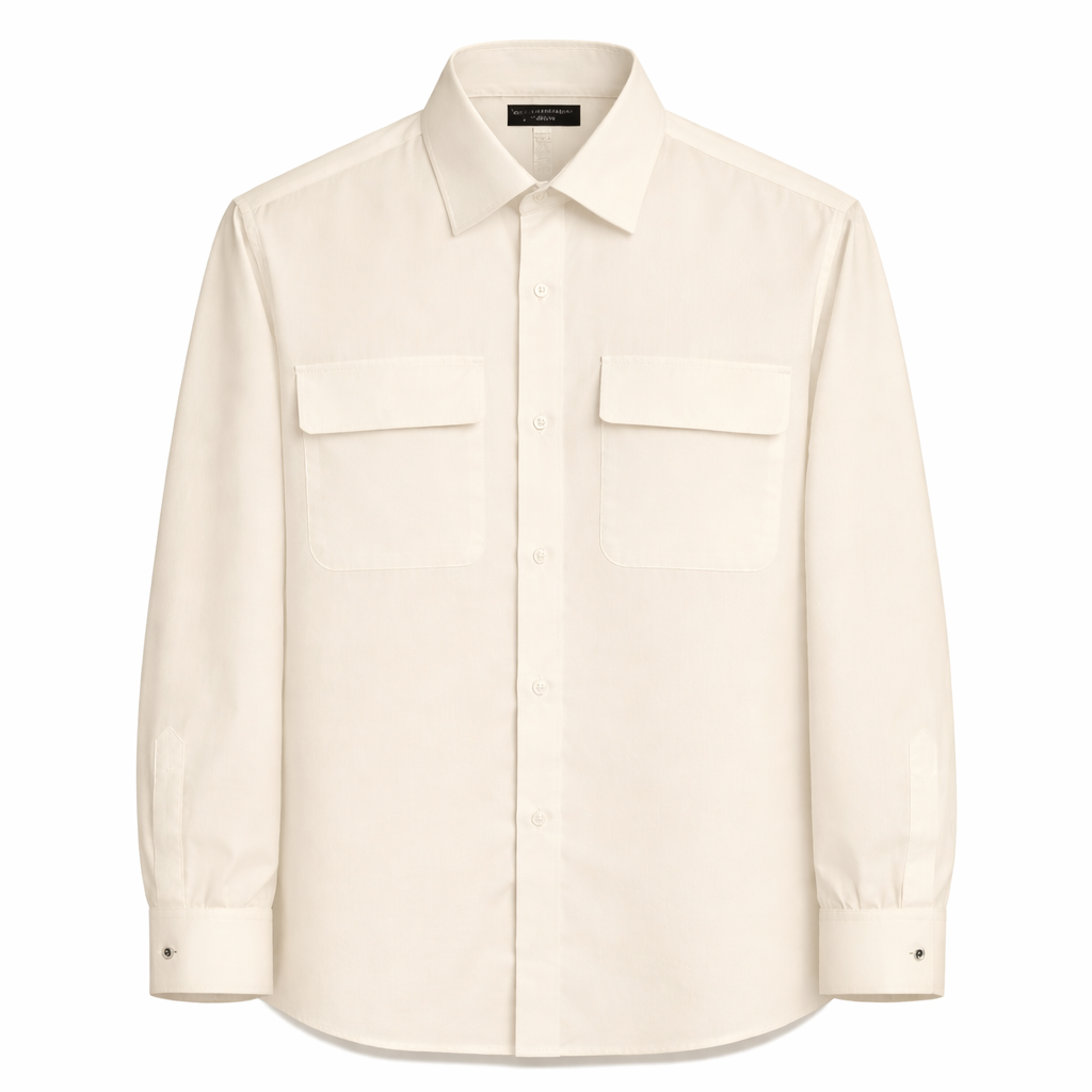 Camisa Lino Algodón con Tapas