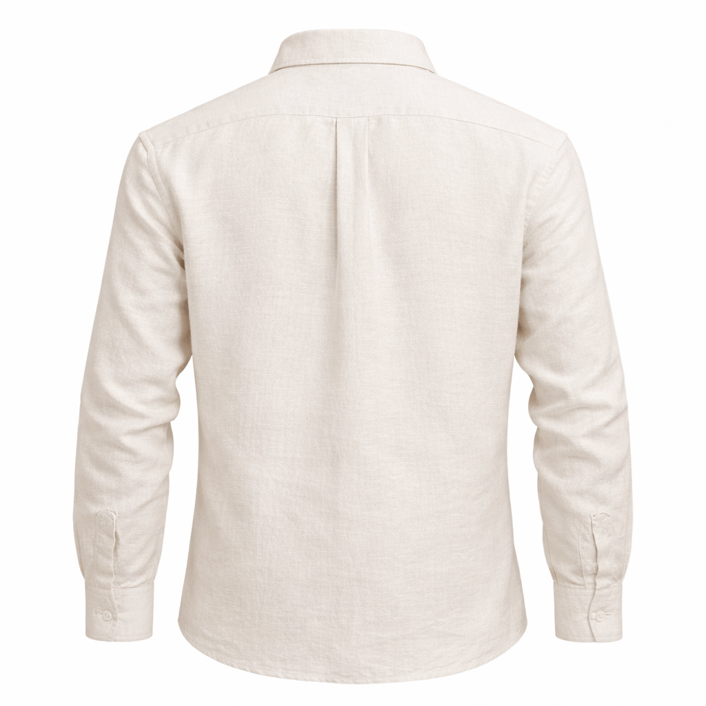 Camisa Piqué Algodón Botones Ivory