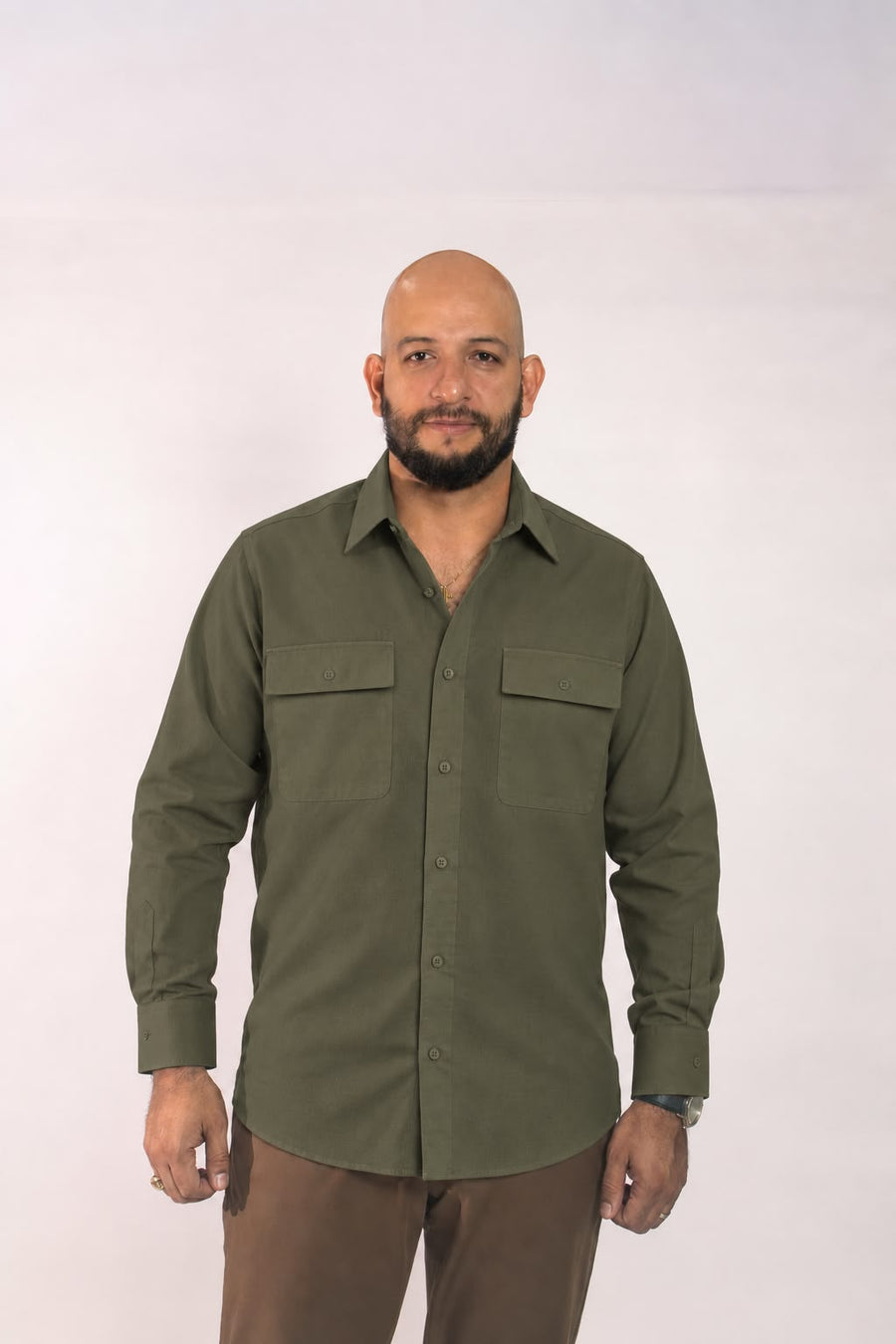 Camisa en Lino con Tapas