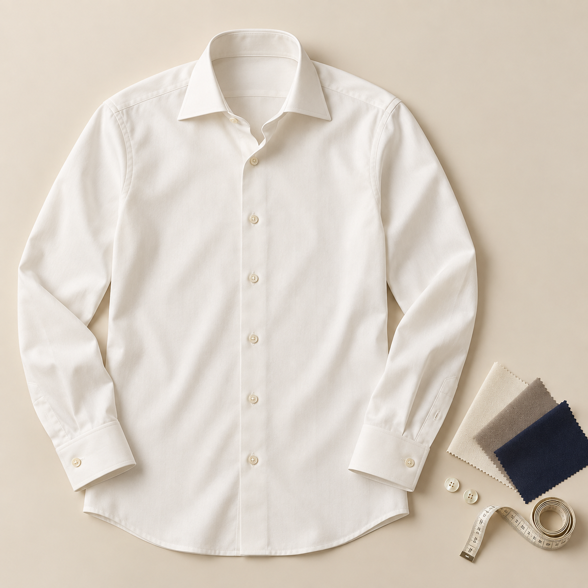 Camisa personalizable José Ortega con muestras de tela y botones